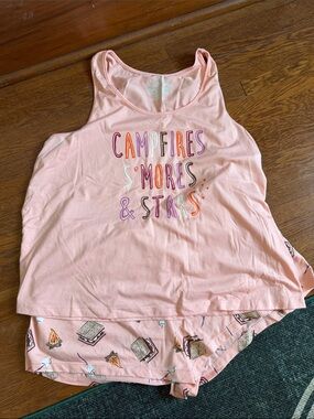 Pink 'Campfires S'mores & Stars' Tank and Shorts Pajama Set